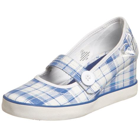 Buy Roxy Little Kid/Big Kid Catalina Wedge,Blue Plaid,4.5 M US Big Kid ...