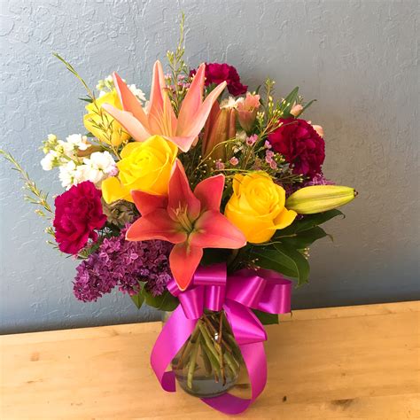 Bright and Colorful Mixed Flower Arrangement in San Jose, CA | La Floriya
