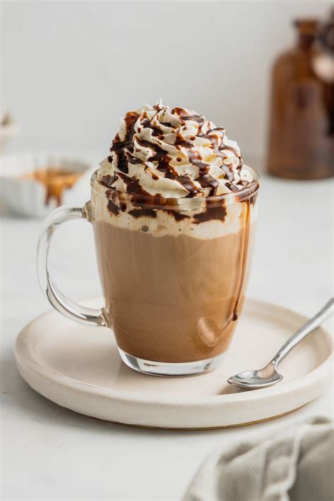 Homemade Hot Mocha Latte Recipe with Chocolate Syrup and Espresso