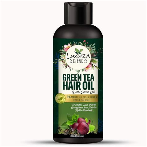 Buy Luxura Sciences Green Tea Hair Oil with Onion Oil 200ml for Hair ...