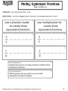 Image result for Equivalent Fractions Foldable