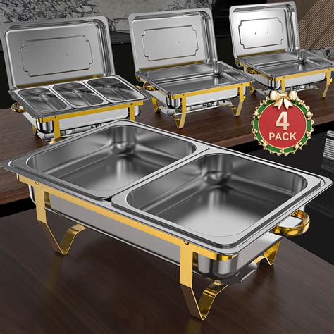 Chafing Dish Buffet Set, 8QT High Grade Chafing Dishes for Buffet ...