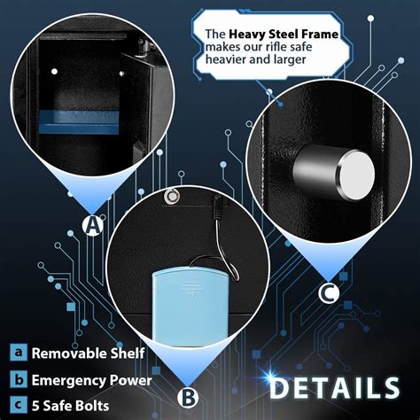 Greenvelly Electronic Rifle Safe 5 Rifle Gun Safe, Long Gun Shotgun ...