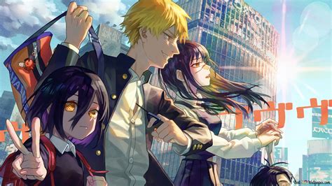 Nayuta, Denji and War Devil from Chainsaw man 4K wallpaper download
