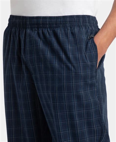 Buy Super Combed Cotton Woven Fabric Regular Fit Checkered Pyjama with ...