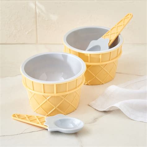 Buy Bakers Pride Monacco Set of 2 Ice Cream Cups with Spoon - 180ml ...