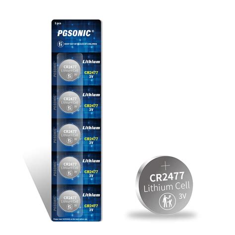 PGSONIC 5 Pack CR2477 3 Volt Lithium Battery : Amazon.in: Watches