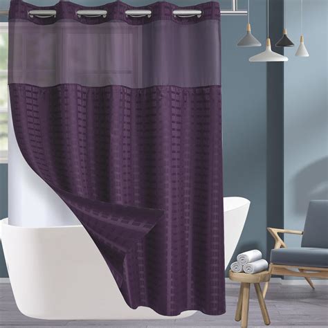 Amazon.com: Conbo Mio No Hook Shower Curtain with Snap in Liner Set ...