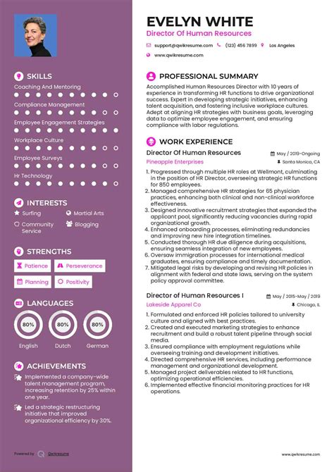 10+ Director of Human Resources Resume Samples & Templates for 2025