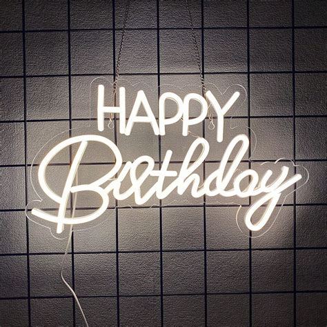 Happy Birthday Neon Sign, Happy Birthday Led Sign For Backdrop Party ...
