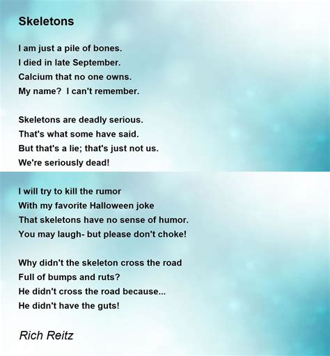 Poems About Bones And Skeletons