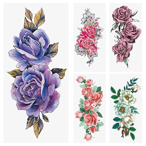 Buy Glaryyears Temporary Tattoos for Women Female, 18-Pack Large Big ...