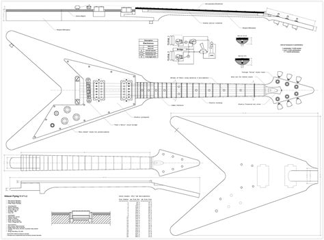 Set of 4 Electric Guitar Plans - Gibson Explorer, Gibson Les Paul ...