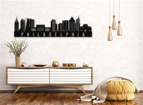 Philadelphia City Skyline Metal Art, City Skyline Wall Decor, City ...
