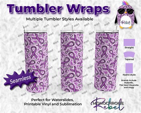 Pancreatic Cancer Ribbons Colored Tumbler Wrap – Monochrome Rebel