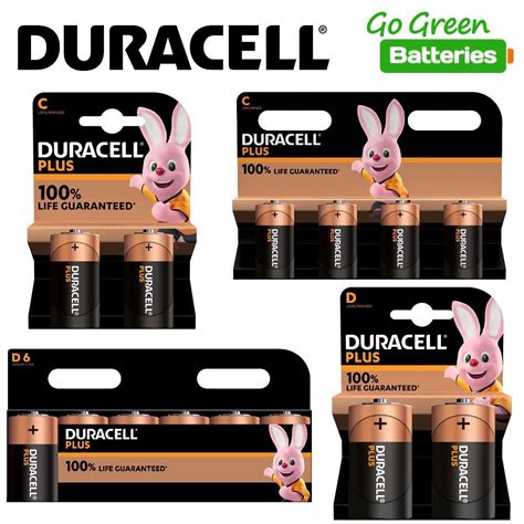 Duracell C and D Batteries 100% Plus Power Alkaline LR14 LR20 MONO ...