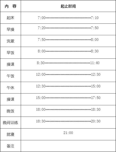 学生军训作息时间表-军训手册- 江苏省常州高级中学
