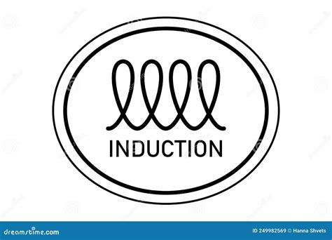 Induction Icon For Electric Hob And Cooking Stove Oven Cooker, Vector Symbol. Induction Spiral ...