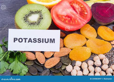 Inscription Potassium with Ingredients Containing Natural Vitamin K ...