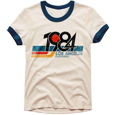 Ringer T Shirt Unisex 1984 California T Shirt Mens Graphic Tee 70s 90s ...