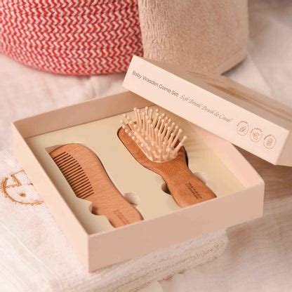 Buy Maate Baby Wooden Comb Set With Natural Beechwood & Rounded ...