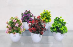 saf Set Of 5 Mini Artificial Flower Plant for Home, Office, Garden And ...