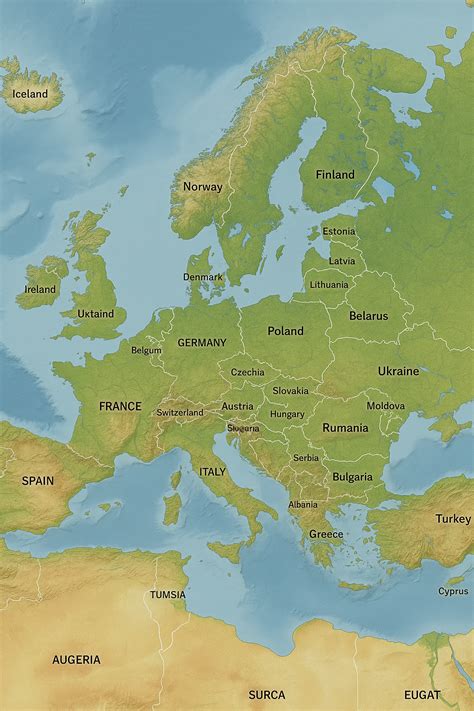 Europe Physical Map 的图像结果