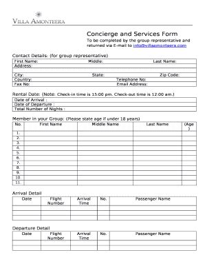 TH Villa Amonteera Concierge And Services Form 2017-2025 - Fill and ...