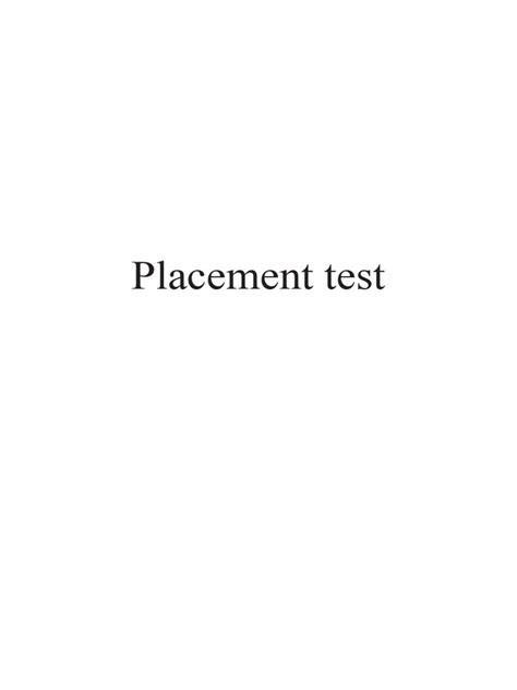 Image result for Example of Placement Test