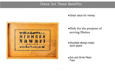 Buy EK DO DHAI Mehman Nawazi Wooden Serving Tray, Wooden Serving Trays ...