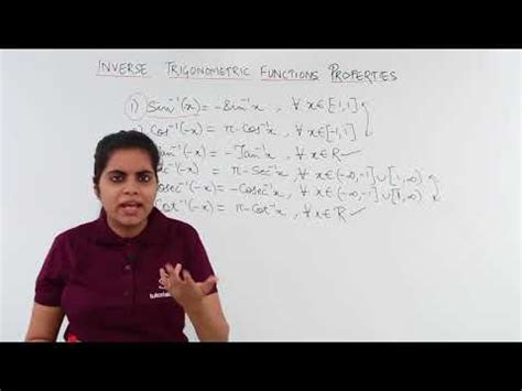 Properties of Inverse Trigonometric Functions Video Lecture ...