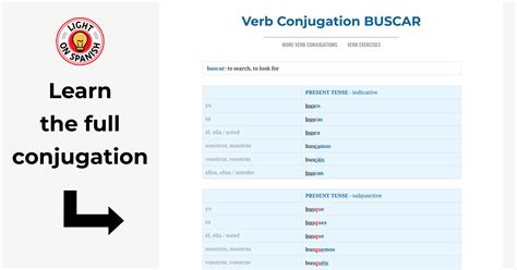 Verb Conjugation BUSCAR - Light On Spanish