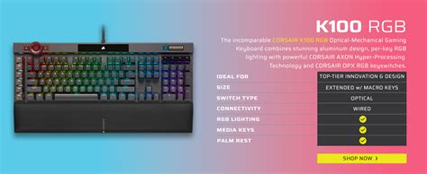 Corsair K70 CORE RGB Mechanical Gaming Keyboard - Pre-Lubricated MLX ...
