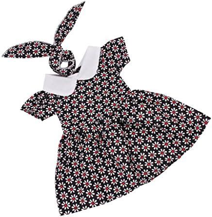 COMBR Trendy Summer Short Sleeve Dress & Hair Band Outfit for 18inch My ...