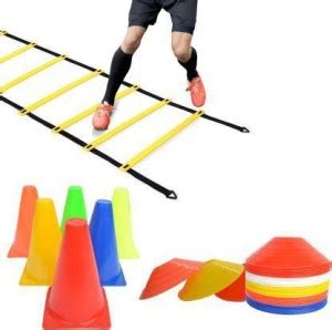 HACKERX Training KitAgility Ladder 4 Meter + 6 Cone 6inches High + 10 ...
