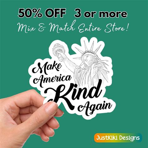 Make America Kind Again Sticker, Kindness Laptop Sticker, Vinyl Water ...