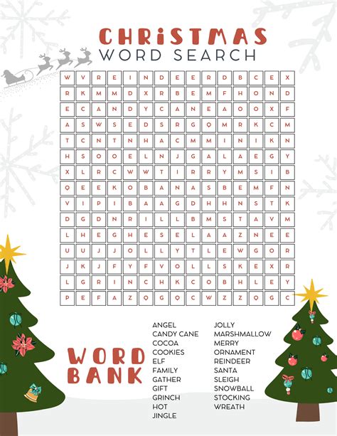 Free Christmas Word Searches Printable
