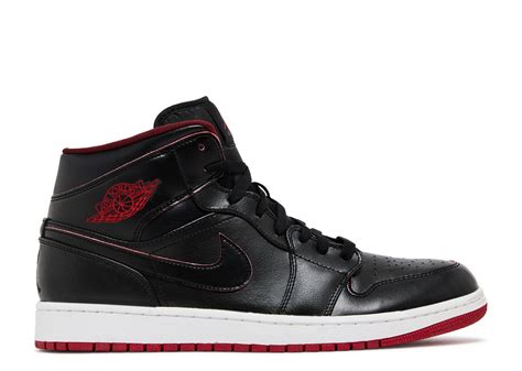 Jordan 1 Mid 'Black Red' - Air Jordan - 554724 028 - black/white/gym ...