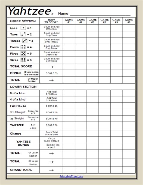 14 Free Yahtzee Score Card Printable Pdf Sheets Templates 2023large Yahtzee Score Card Printable