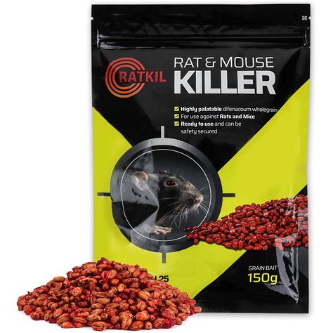 Buy Ratkil Rat & Mouse Killer Poison Grain (6x25g) Strongest Maximum ...