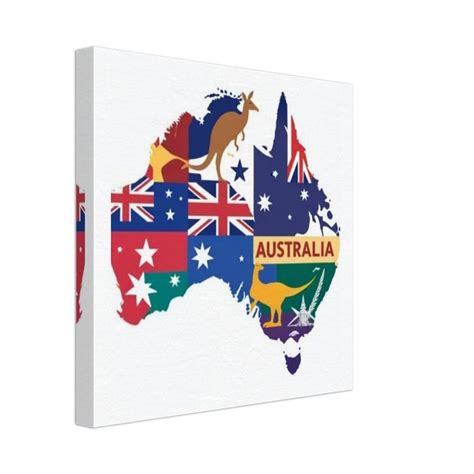 Australia Map Print | Illustrated Map of Australia Poster | Educational Wall Art Collage ...