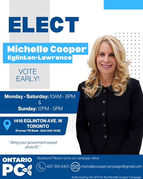 Michelle Cooper | Vote today in Eglinton-Lawrence! 🗳️ Until February 26, you and your family can ...
