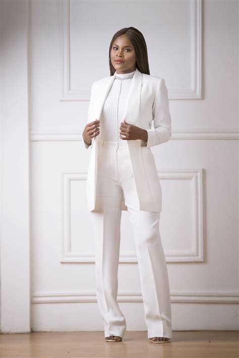 WHITE PANT SUIT by eviwestwick - Women's Suits - Afrikrea