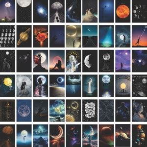 54pcs Peaceful Moon Aesthetic Poster Wall Collage Kit with Double Sided ...