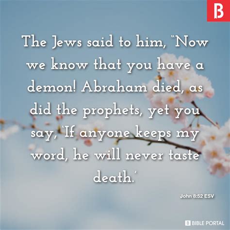 John 8:52 ESV picture - Bible Image- Bible Portal