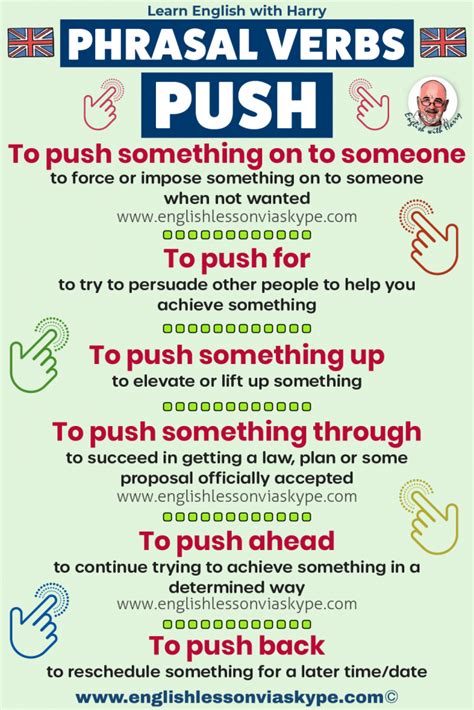 16 Phrasal Verbs with Push - Learn English with Harry 👴