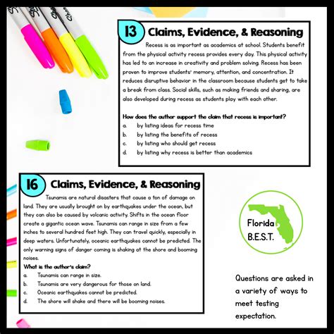 Author's Claim Task Cards - 4th & 5th Grade FL BEST | MagiCore