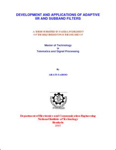 Development and applications of adaptive IIR and subband filters - ethesis
