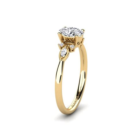 Order Engagement Ring Gisu - Oval in Oval cut 0.66 Carat 14ct Yellow ...