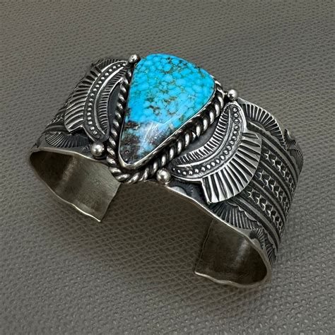 NAVAJO族 Garrett Hale作 ターコイズバングル シルバー INDIAN ネイティブ ホピ ズニ ナバホ アクセ ブレス ...